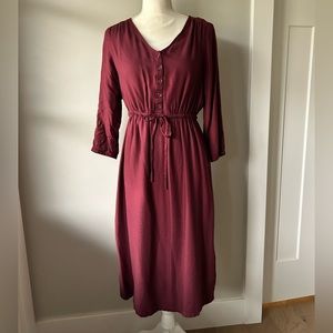 Old Navy burgundy fully lined midi-dress-Size S